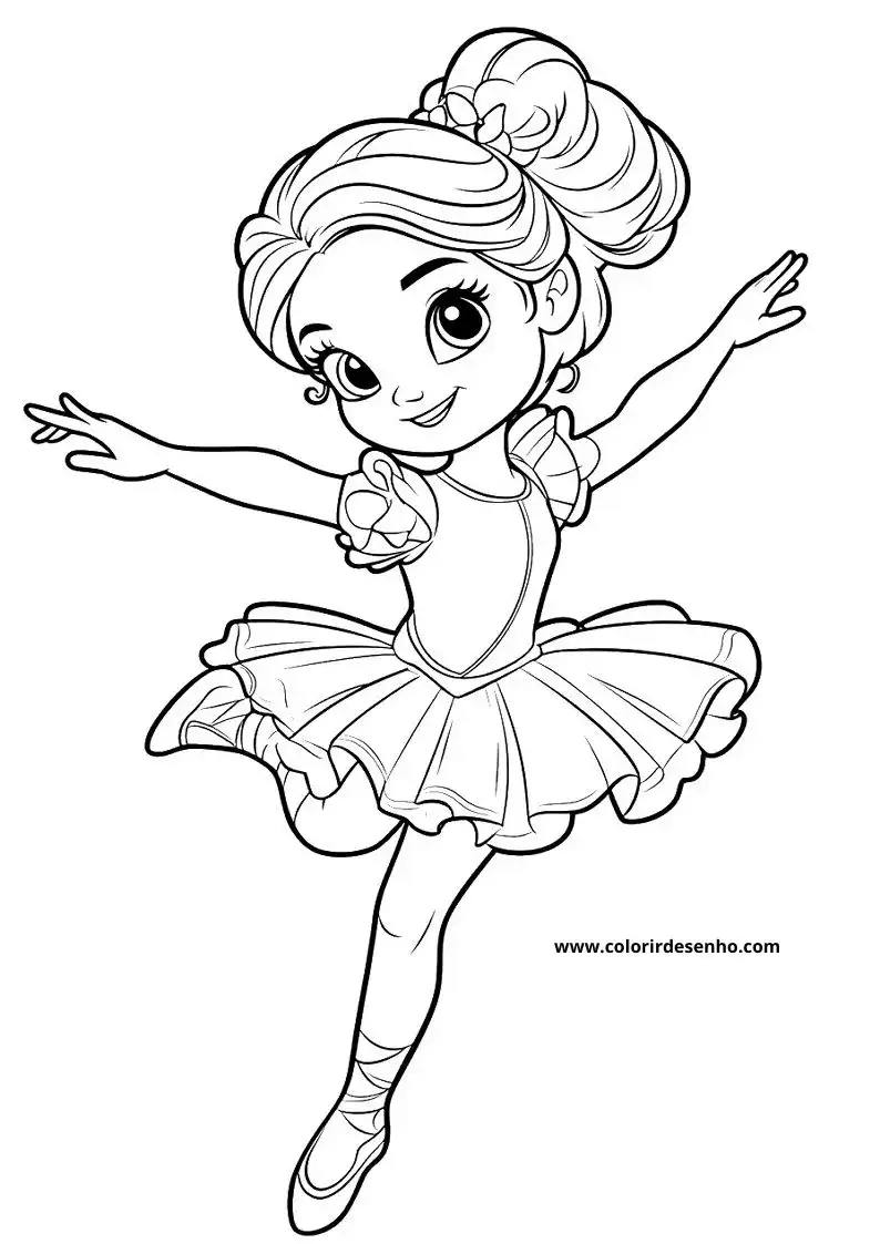Free Printable Ballerina Coloring Pages in PDF 3