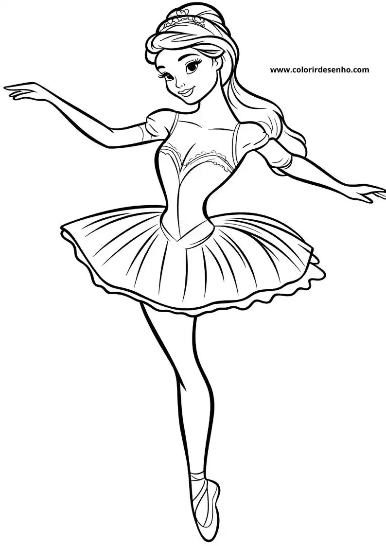 Free Printable Ballerina Coloring Pages in PDF 5