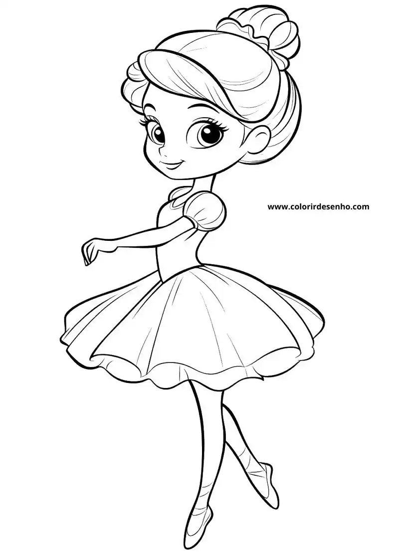 Free Printable Ballerina Coloring Pages in PDF 6