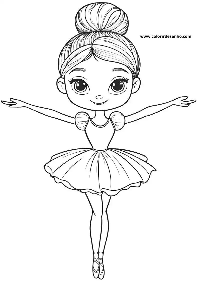 Free Printable Ballerina Coloring Pages in PDF 7