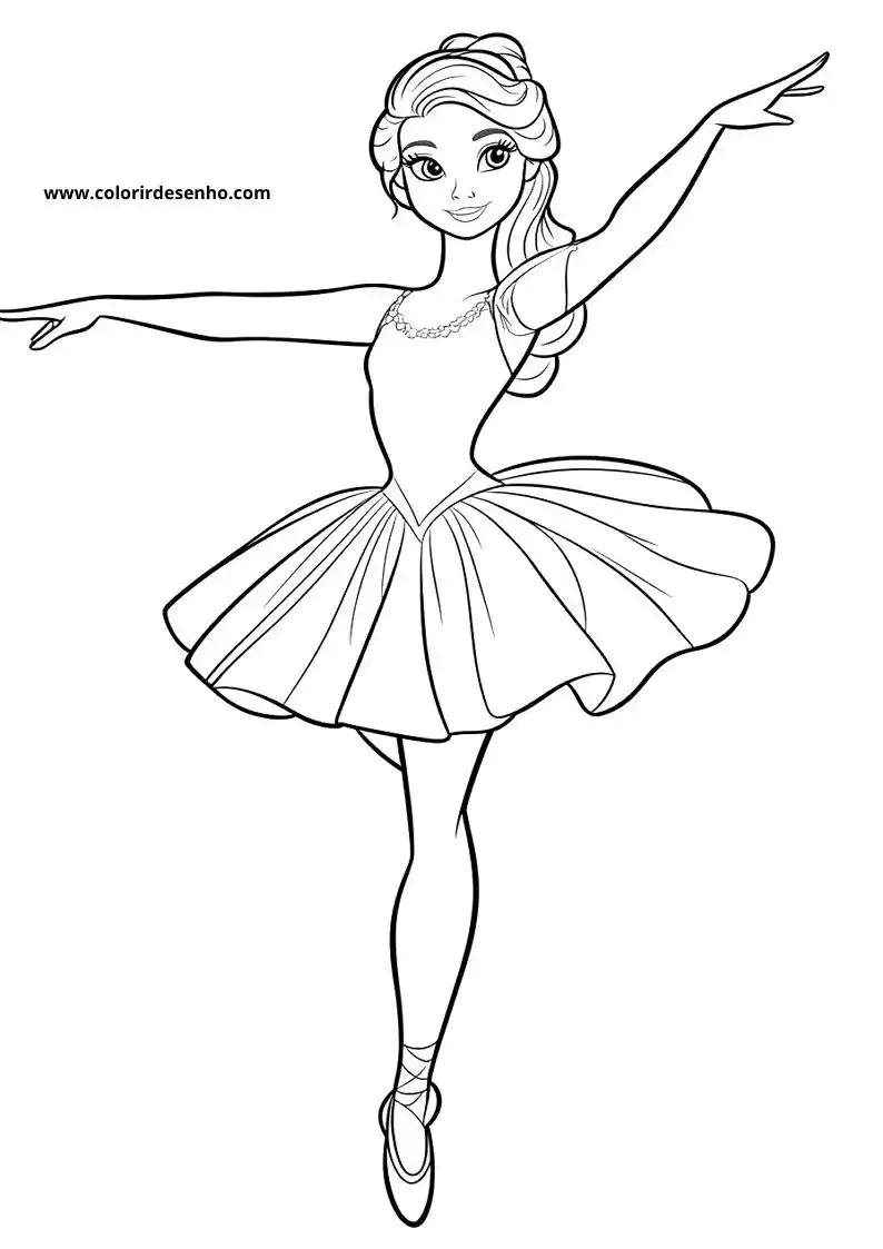 Free Printable Ballerina Coloring Pages in PDF 8