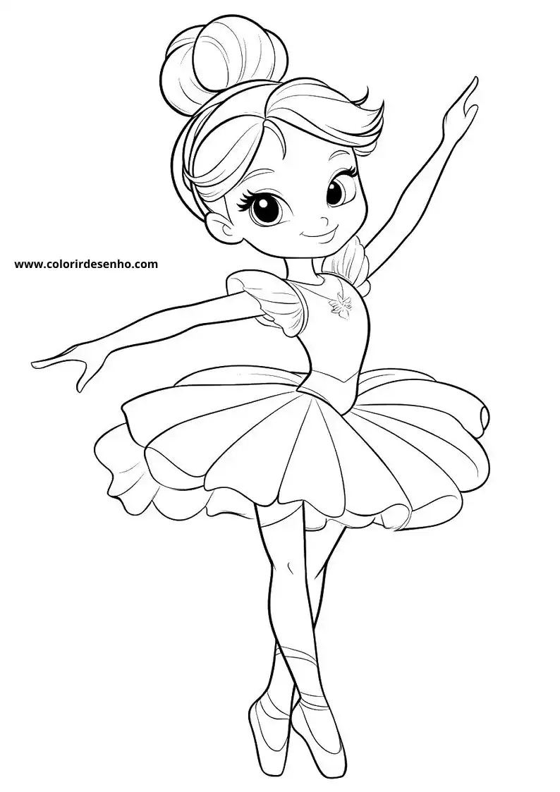 Free Printable Ballerina Coloring Pages in PDF 9
