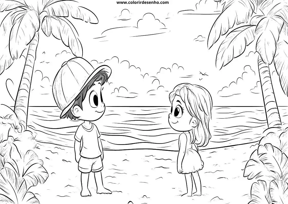 Free Printable Beach Coloring Pages in PDF 1