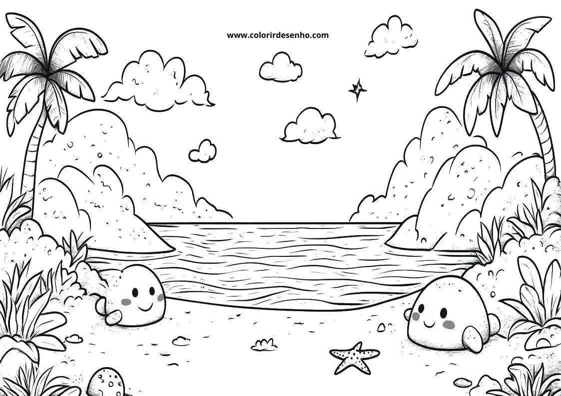 Free Printable Beach Coloring Pages in PDF 4