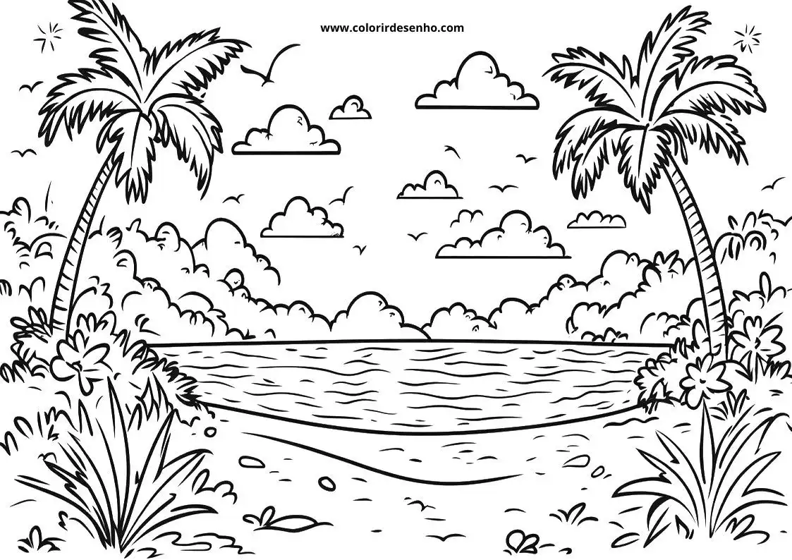 Free Printable Beach Coloring Pages in PDF 5