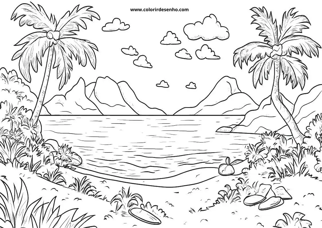 Free Printable Beach Coloring Pages in PDF 6