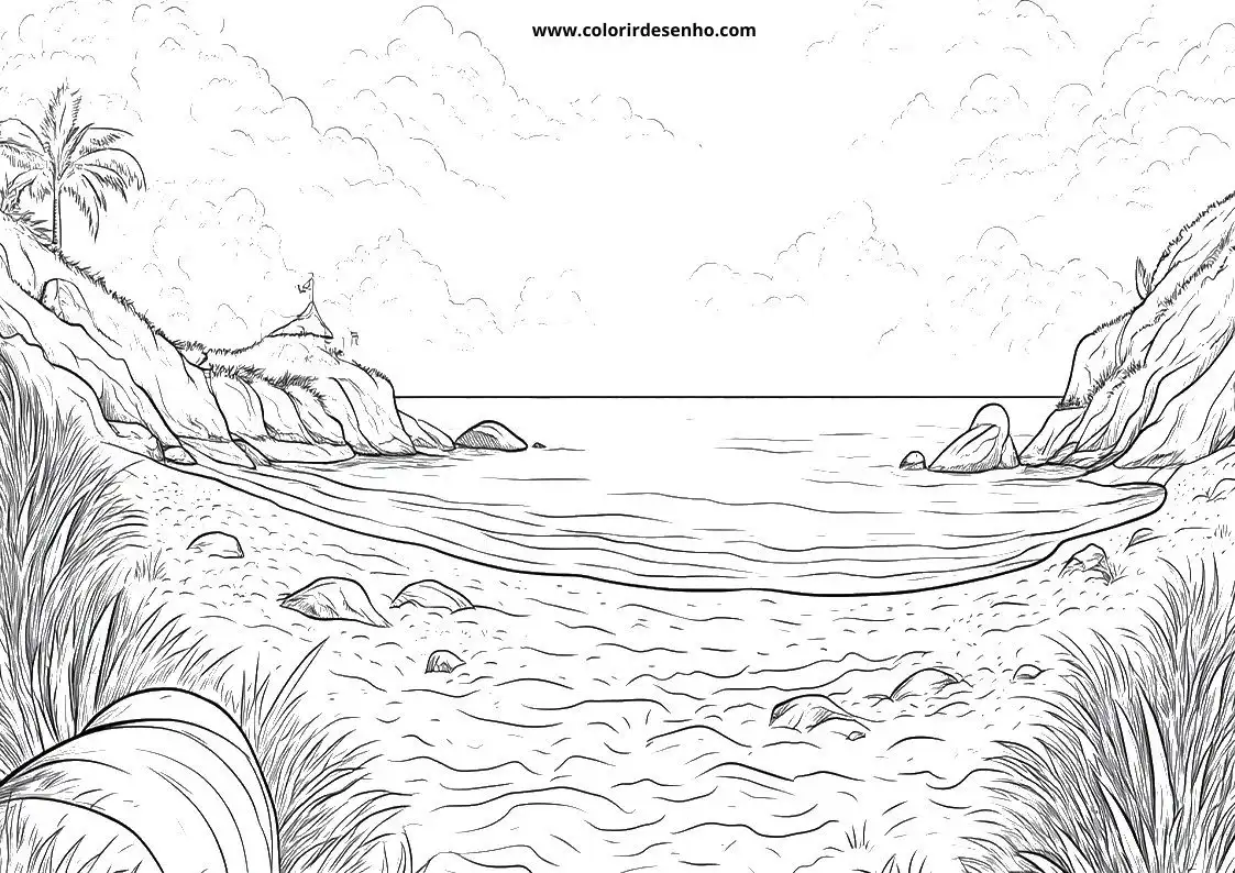 Free Printable Beach Coloring Sheets 2