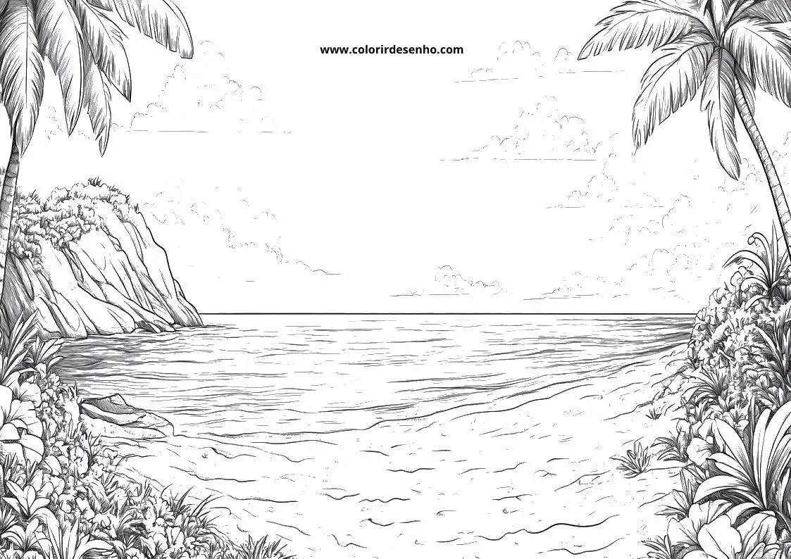 Free Printable Beach Coloring Sheets 3