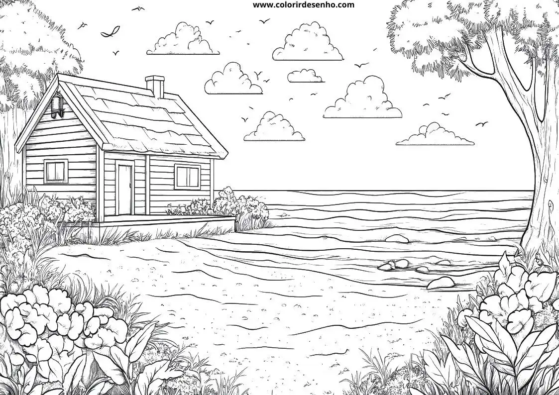 Free Printable Beach Coloring Sheets 4