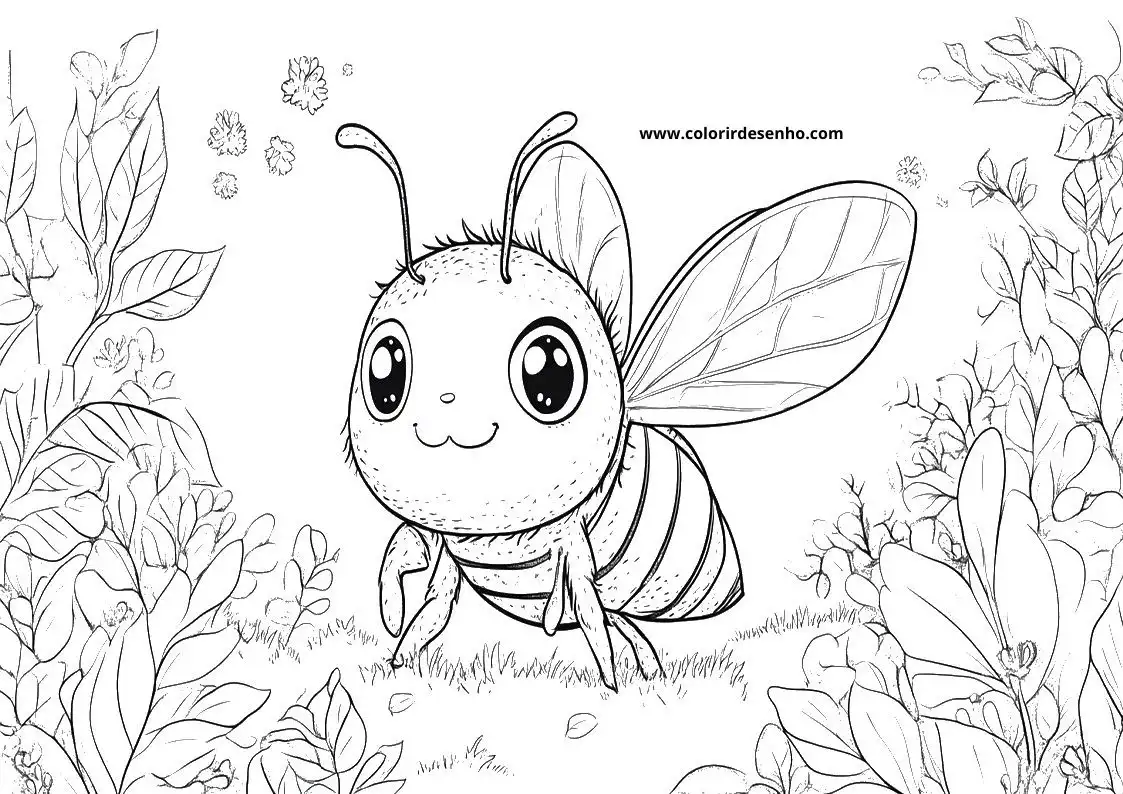 Free Printable Bee Coloring Pages in PDF 1