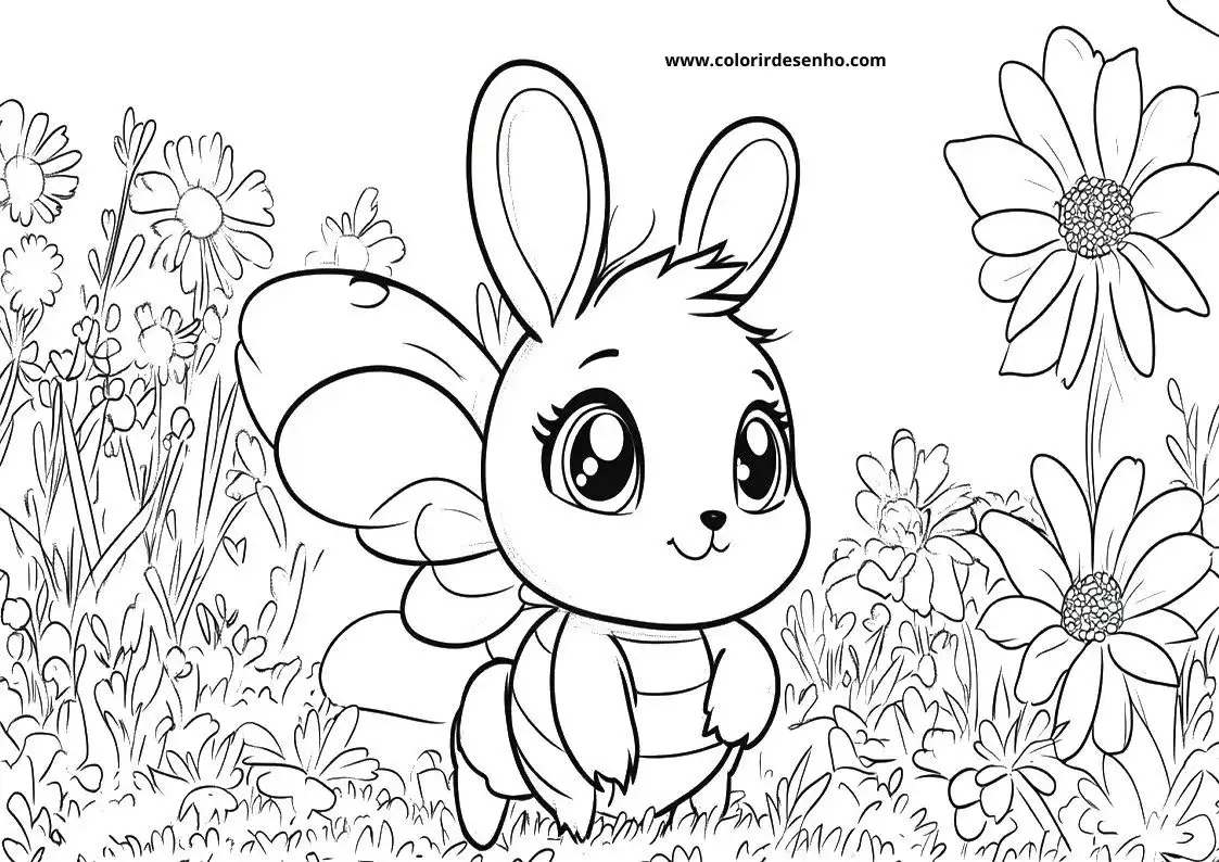 Free Printable Bee Coloring Pages in PDF 2