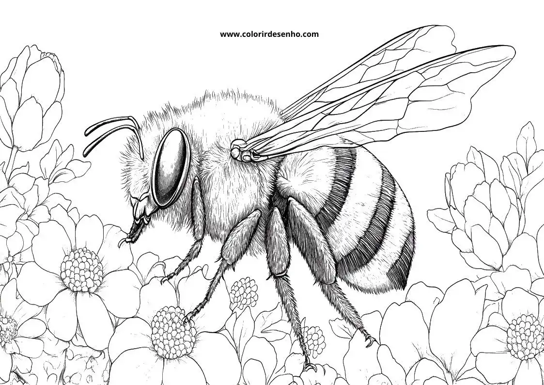 Free Printable Bee Coloring Pages in PDF 5