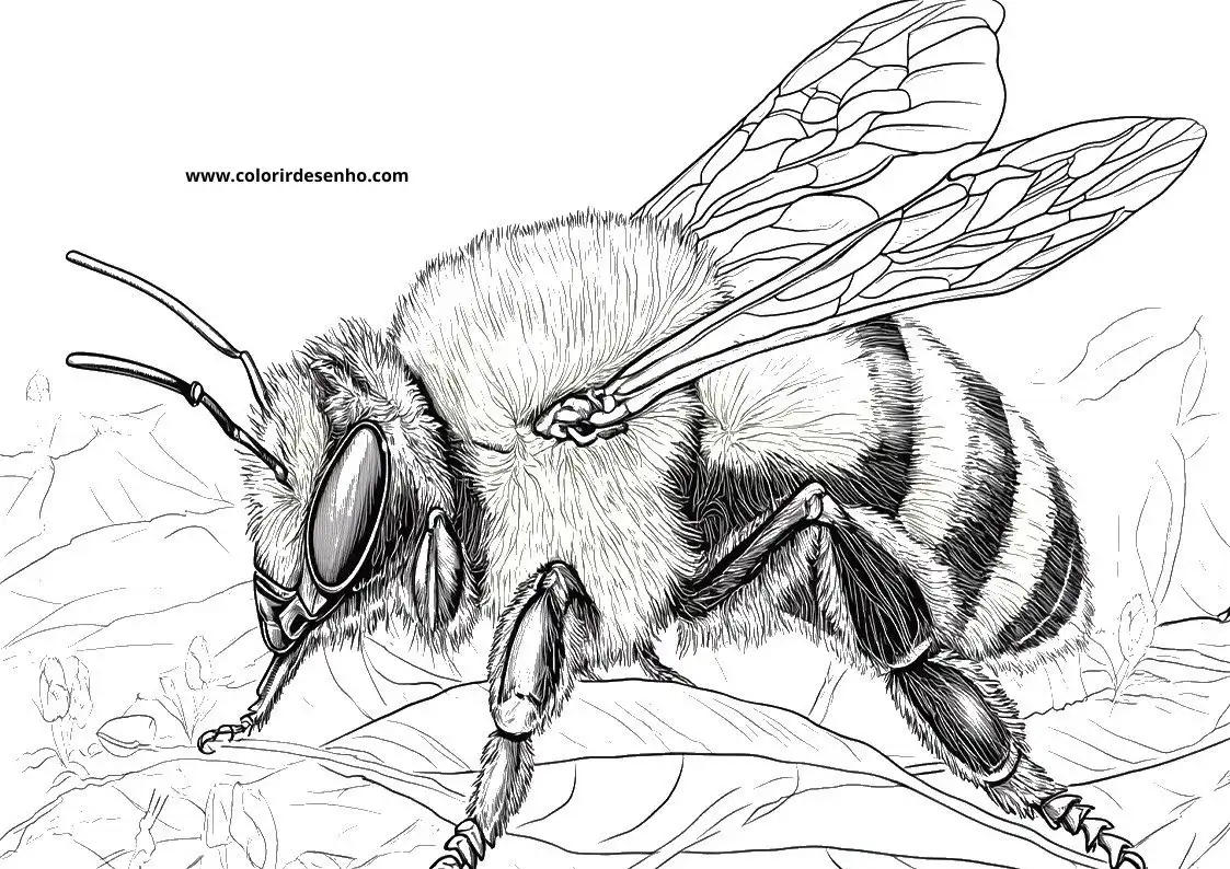 Free Printable Bee Coloring Pages in PDF 6