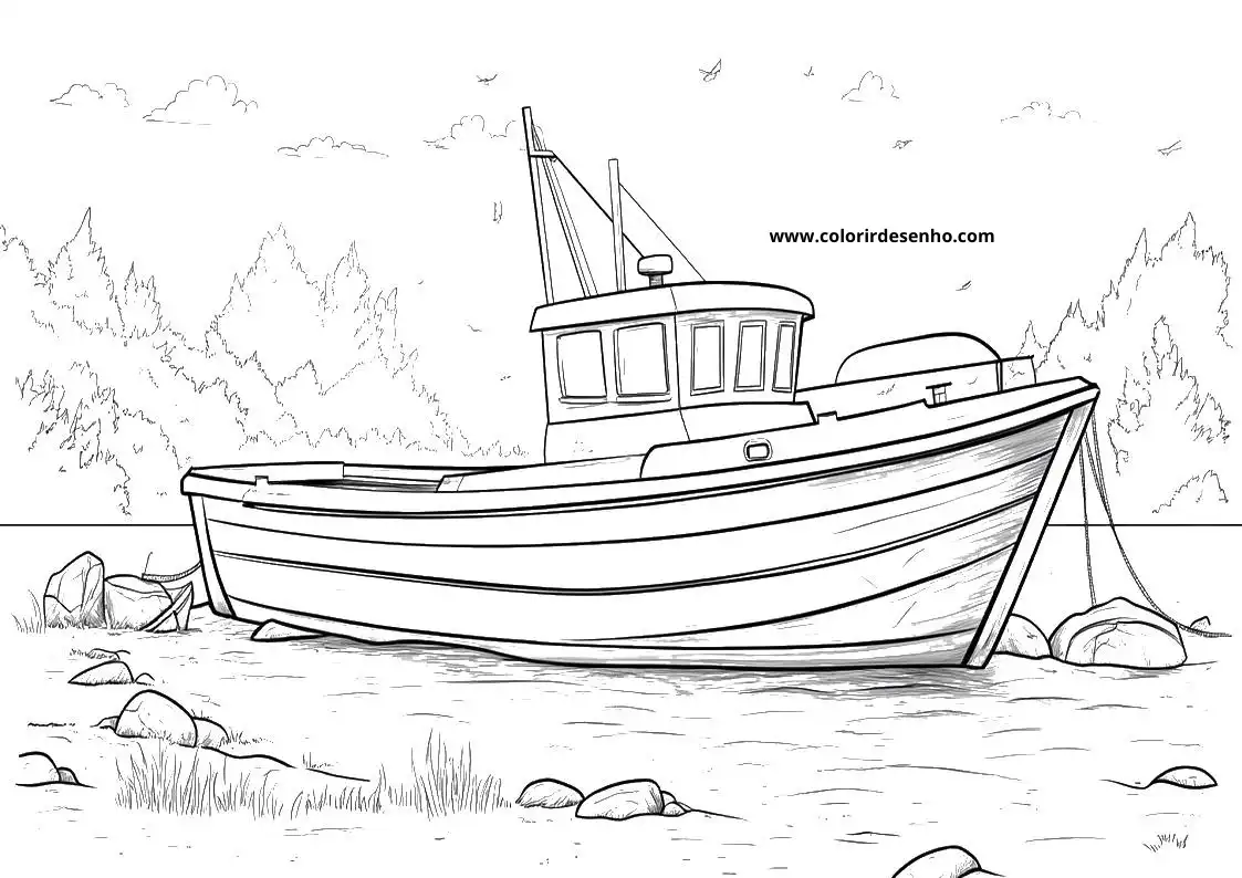 Free Printable Boat Coloring Pages in PDF 1