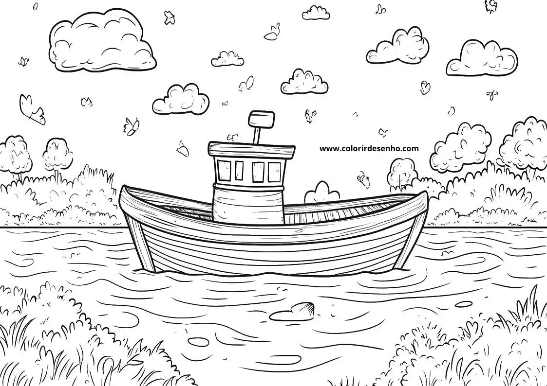 Free Printable Boat Coloring Pages in PDF 5