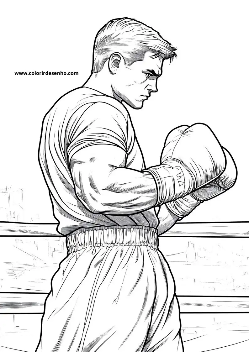 Free Printable Boxing Coloring Sheets 4