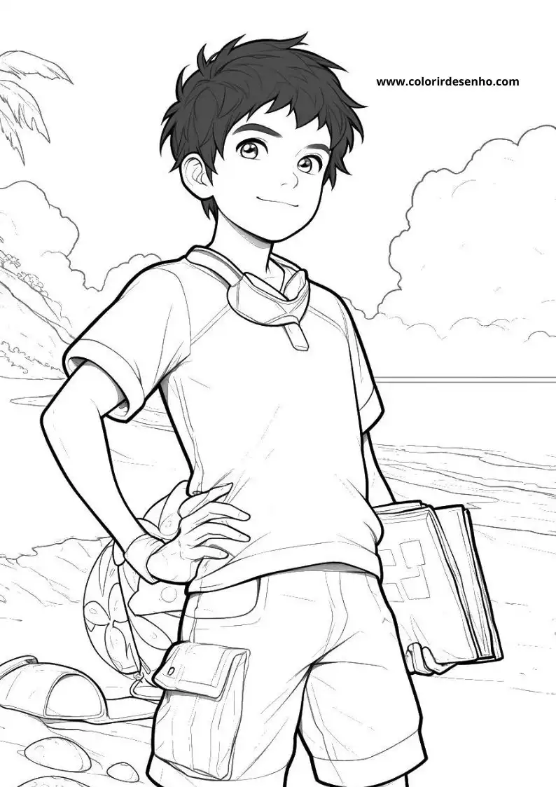 Free Printable Boy Coloring Pages in PDF 5
