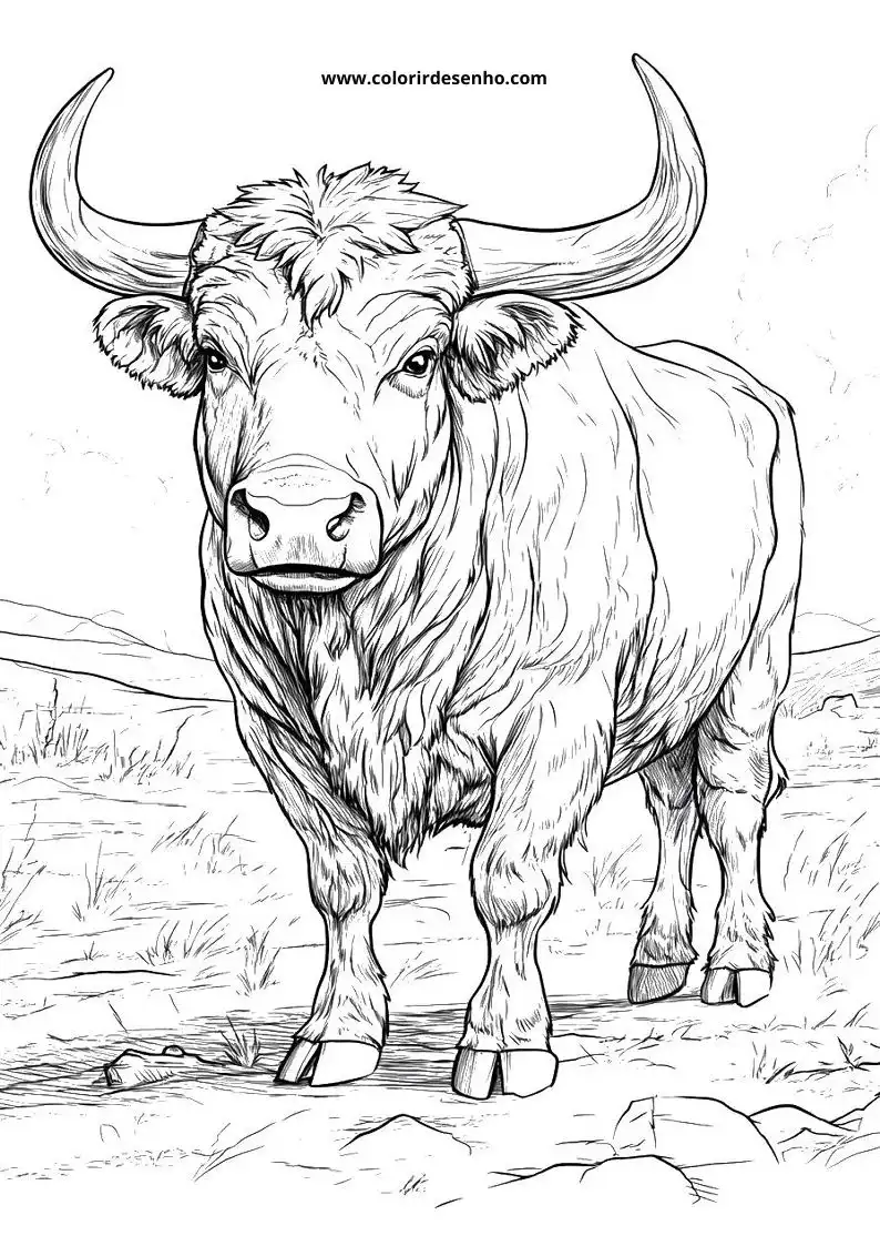Free Printable Bull Coloring Pages in PDF 203