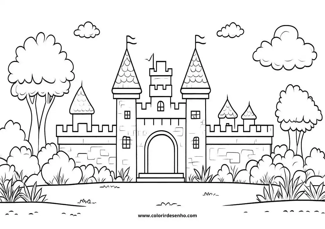 Free Printable Castle Coloring Pages in PDF 3