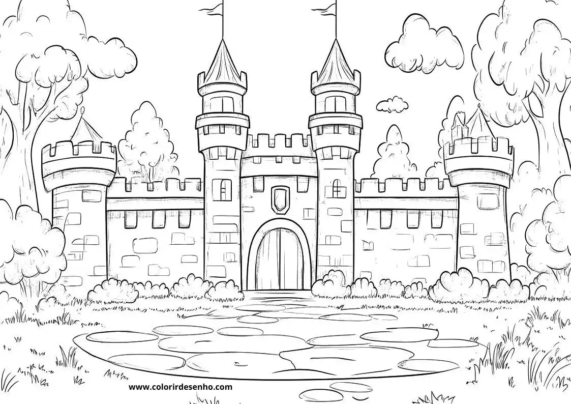 Free Printable Castle Coloring Pages in PDF 4