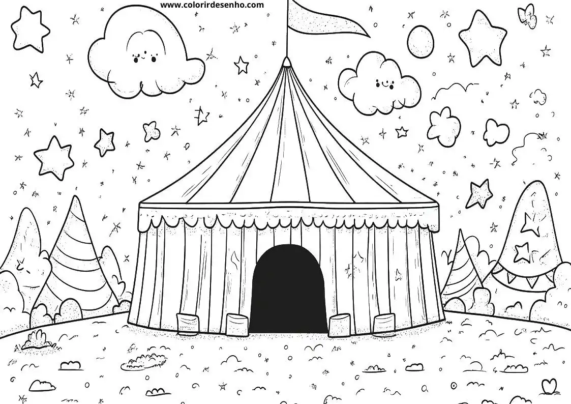 Free Printable Circus Coloring Pages in PDF 4