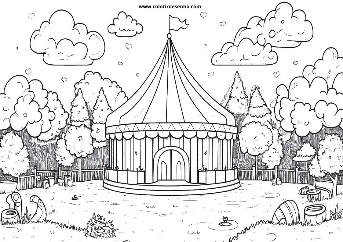 Free Printable Circus Coloring Pages in PDF 8