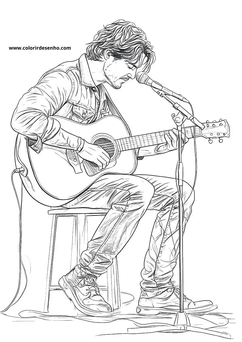 Free Printable Country Music Coloring Pages in PDF 13