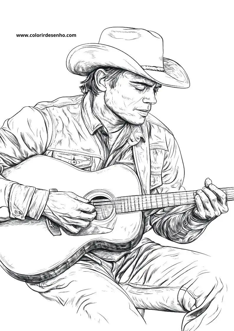 Free Printable Country Music Coloring Sheets 1