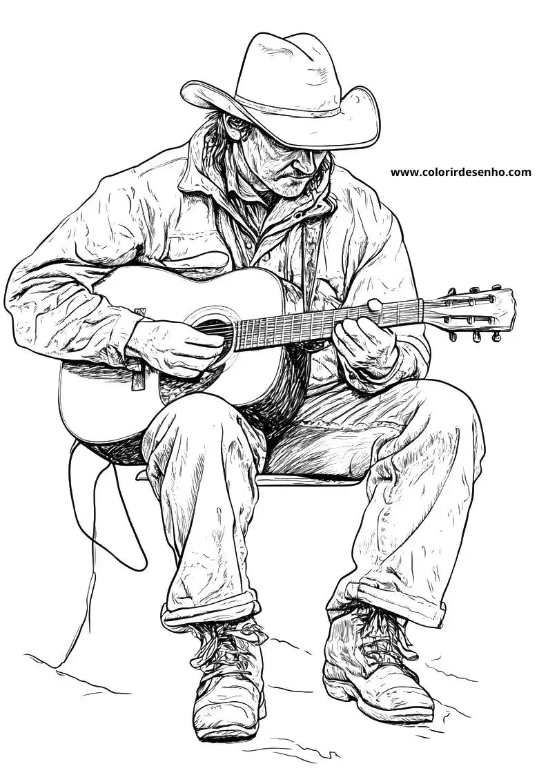 Free Printable Country Music Coloring Sheets 3