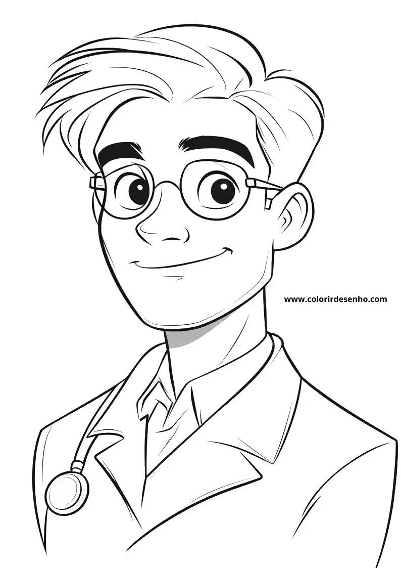 Free Printable Doctor Coloring Pages in PDF 2