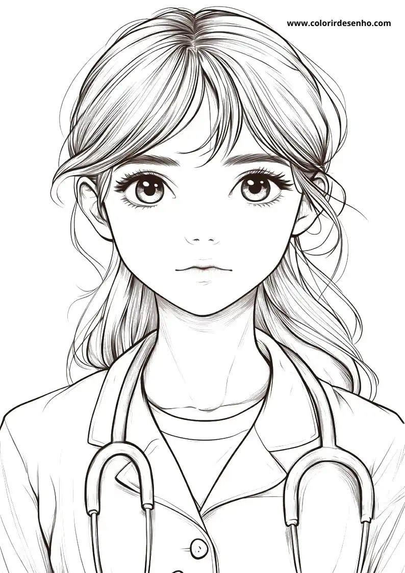 Free Printable Doctor Coloring Pages in PDF 7