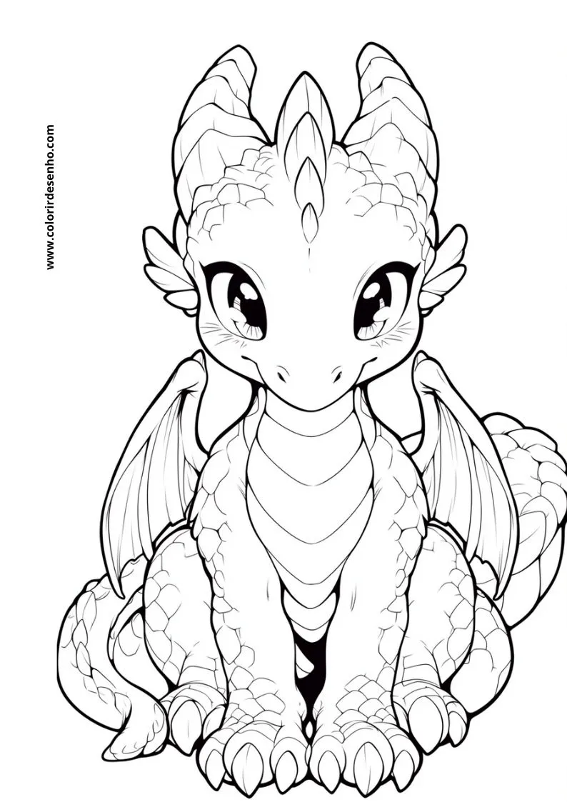Free Printable Dragon Coloring Pages in PDF 2