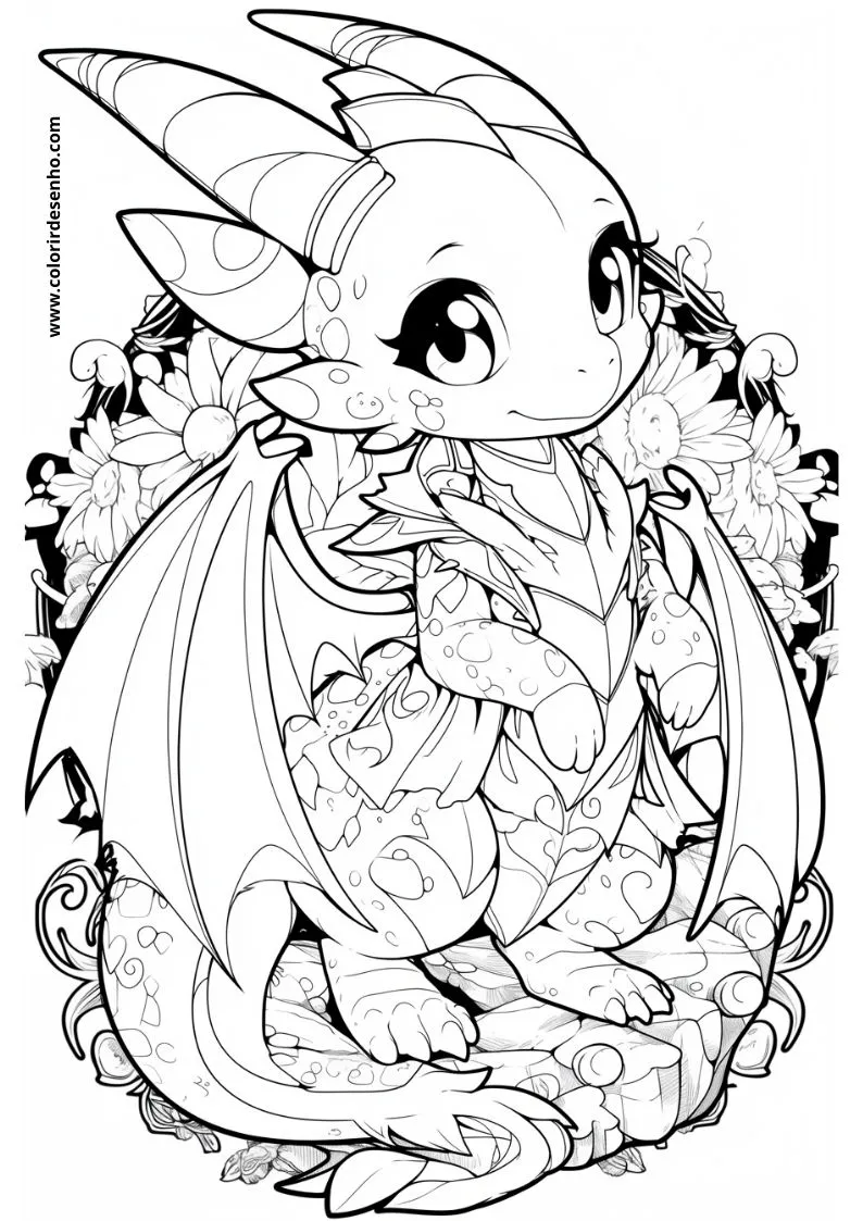 Free Printable Dragon Coloring Pages in PDF 24