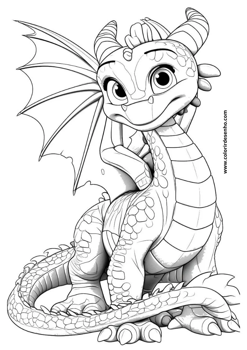 Free Printable Dragon Coloring Pages in PDF 25
