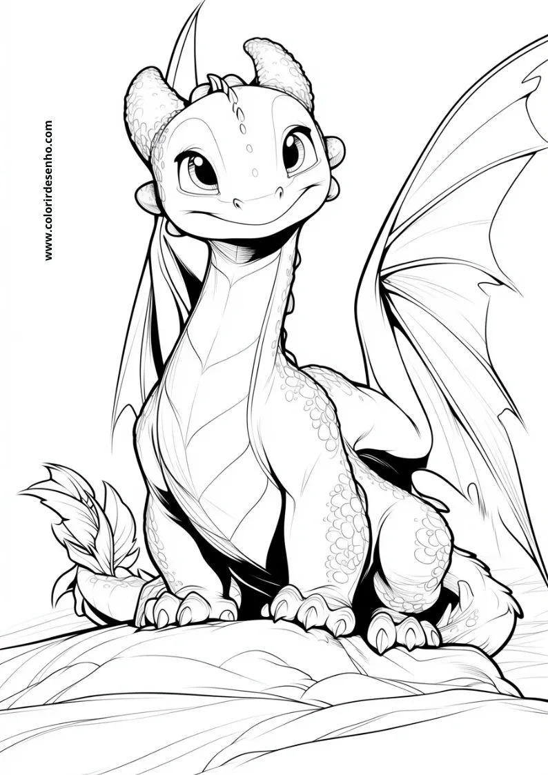 Free Printable Dragon Coloring Pages in PDF 26