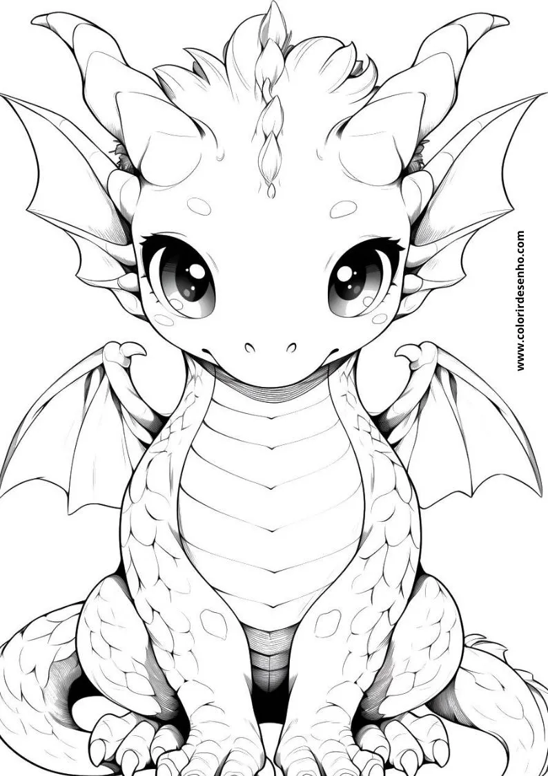 Free Printable Dragon Coloring Pages in PDF 5