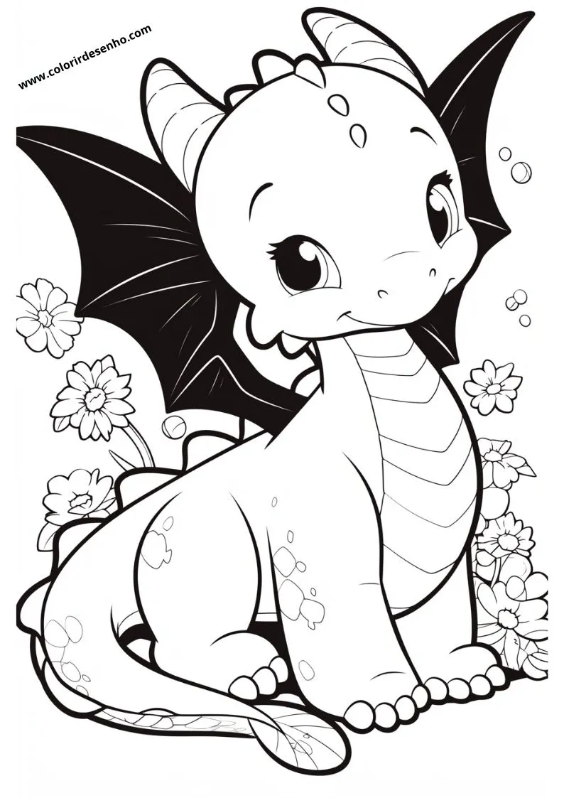 Free Printable Dragon Coloring Pages in PDF 7