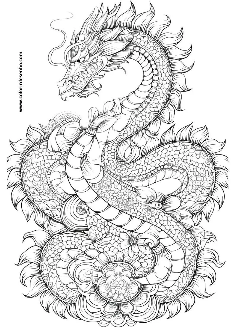 Free Printable Dragon Coloring Pages in PDF 9