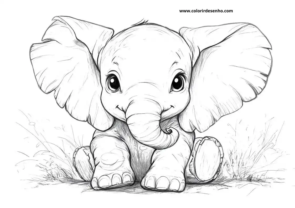 Free Printable Elephant Coloring Sheets 1