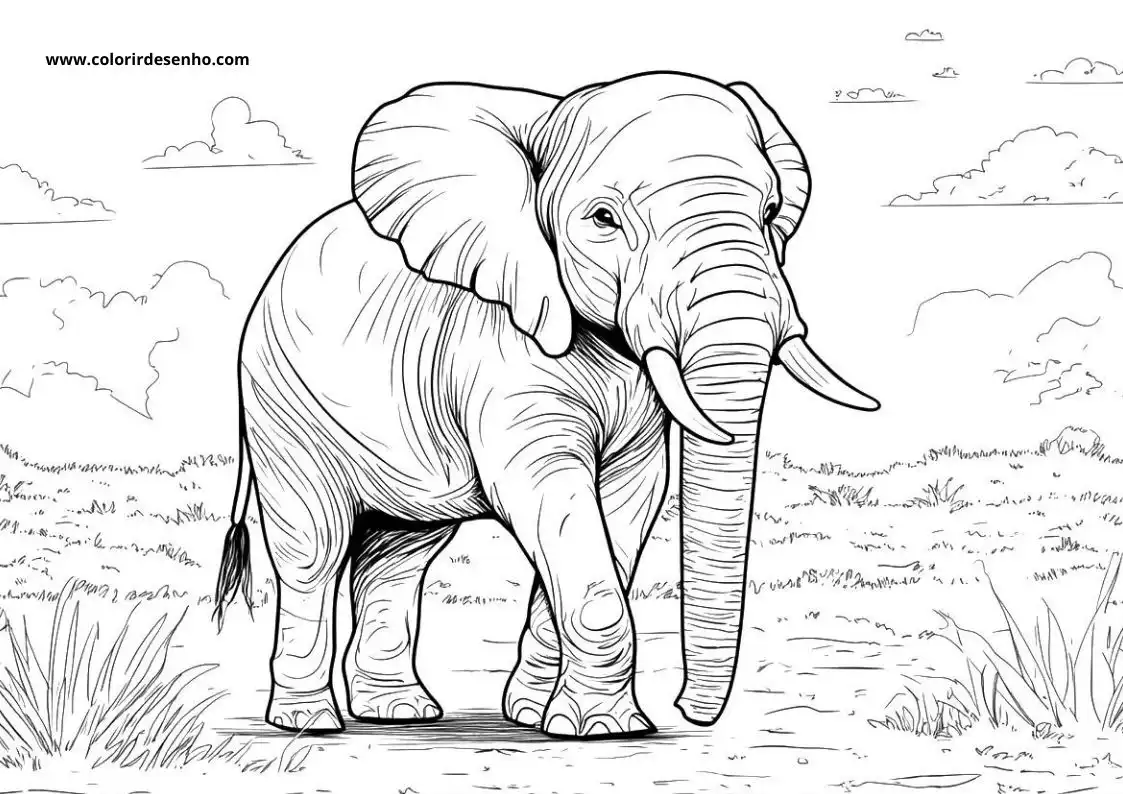 Free Printable Elephant Coloring Sheets 12