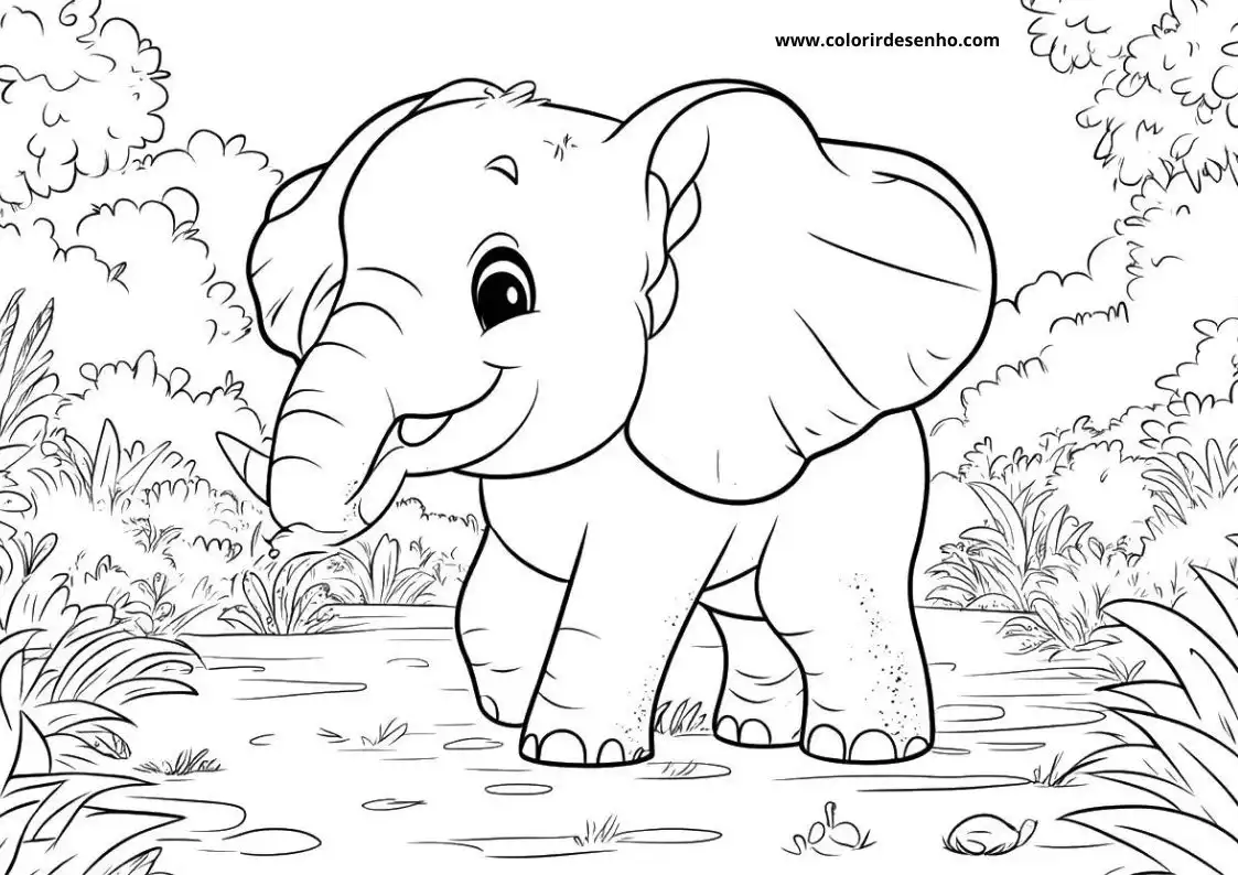 Free Printable Elephant Coloring Sheets 6