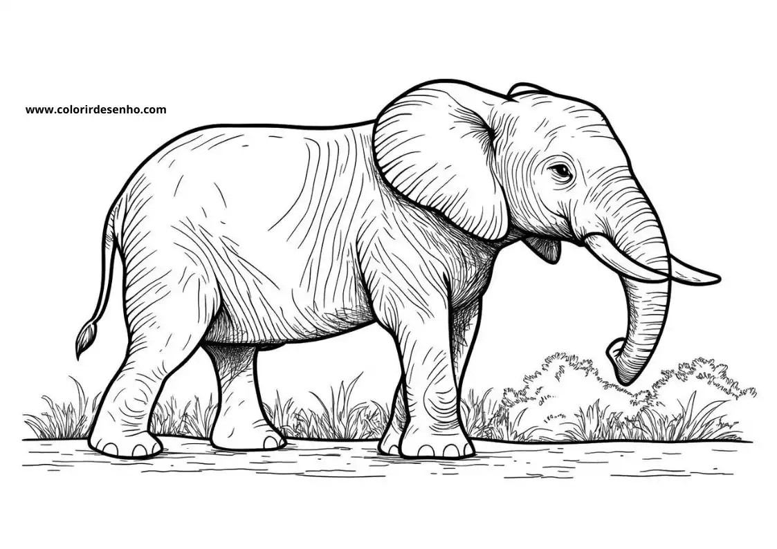 Free Printable Elephant Coloring Sheets 8