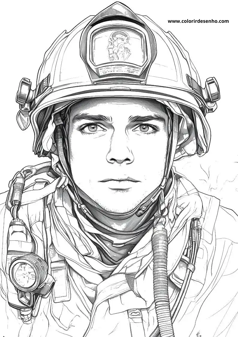Free Printable Firefighter Coloring Pages in PDF 2