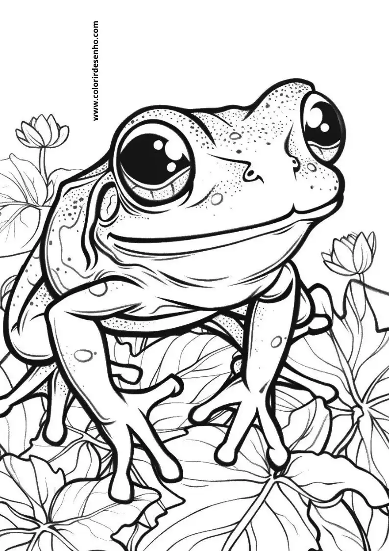 Free Printable Frog Coloring Pages in PDF 7