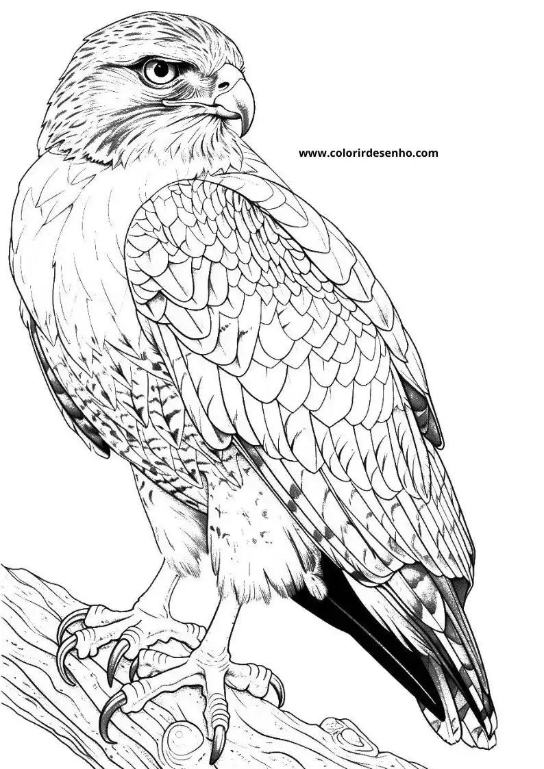 Free Printable Hawk Coloring Pages in PDF 1