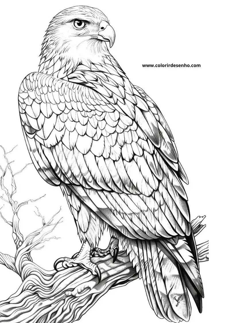 Free Printable Hawk Coloring Pages in PDF 11
