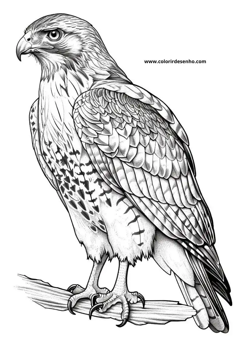Free Printable Hawk Coloring Pages in PDF 12
