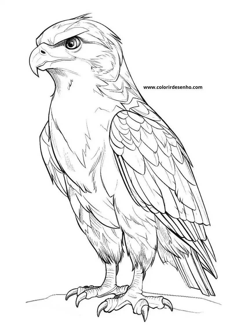 Free Printable Hawk Coloring Pages in PDF 3