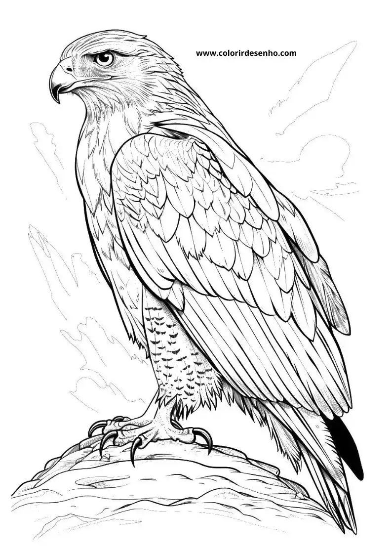 Free Printable Hawk Coloring Pages in PDF 5