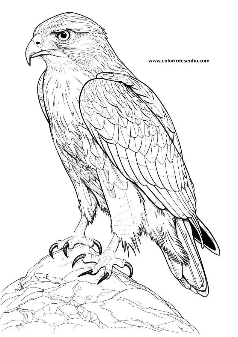 Free Printable Hawk Coloring Pages in PDF 6